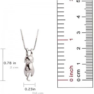 Stříbrnýnáhrdelník Cat Charm Náhrdelník S.Leaf Sterling Silver Kočka pro ženy Kočičí šperky pro ženy Kočičí doplňky pro ženy Dárky s tématikou kočičí maminky milenky dámy Roztomilé stříbrné šperky s koťátk...