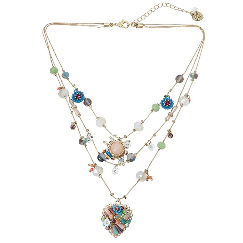 Boho Bloom Multi-Náhrdelník s přívěškem srdce