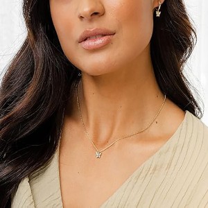 Náhrdelník s přívěškem z 14K pozlaceného jemného kubického zirkonu pro ženy Náhrdelník s řetízkem s vrstvením motýlků