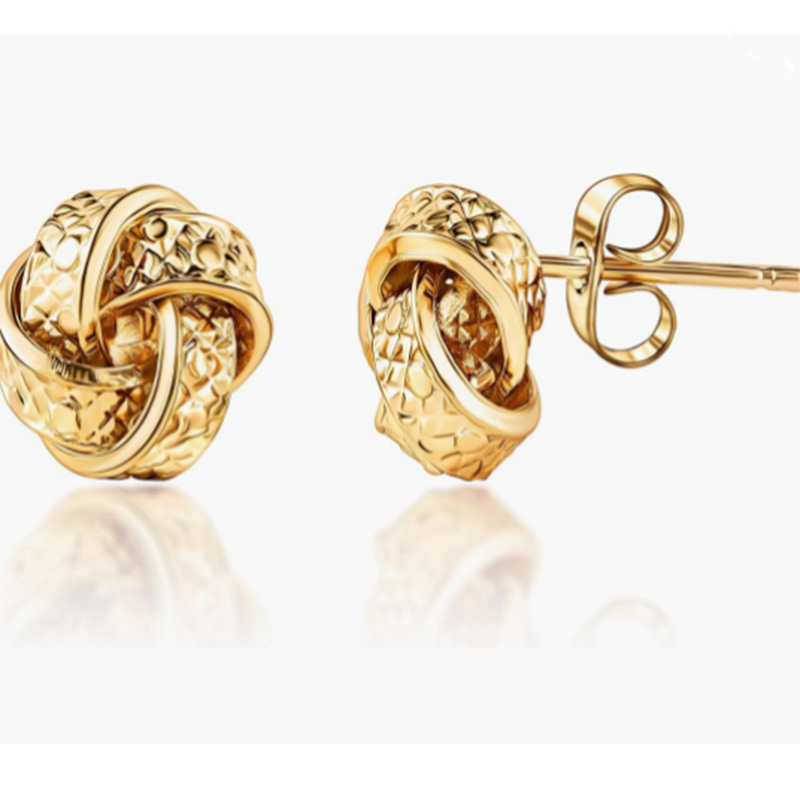 Luxusnínáušnice propletených uzlů 18K Gold - Classic & Elegantní texturovaný design pronadčasovou sofistikovanost