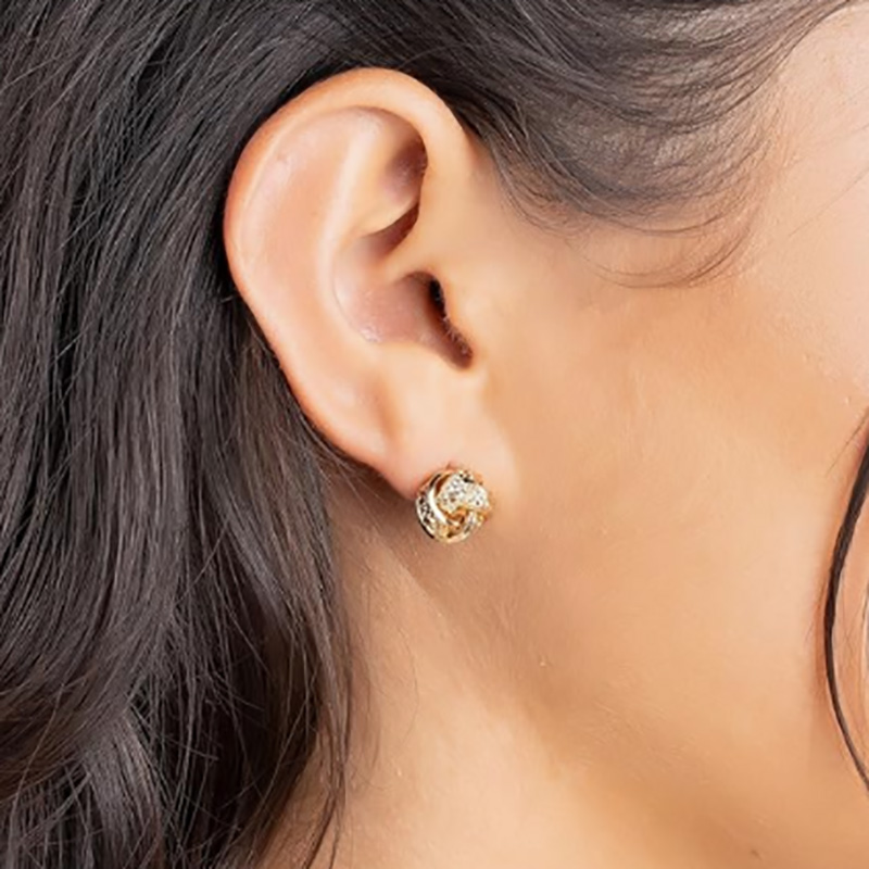 Luxusnínáušnice propletených uzlů 18K Gold - Classic & Elegantní texturovaný design pronadčasovou sofistikovanost