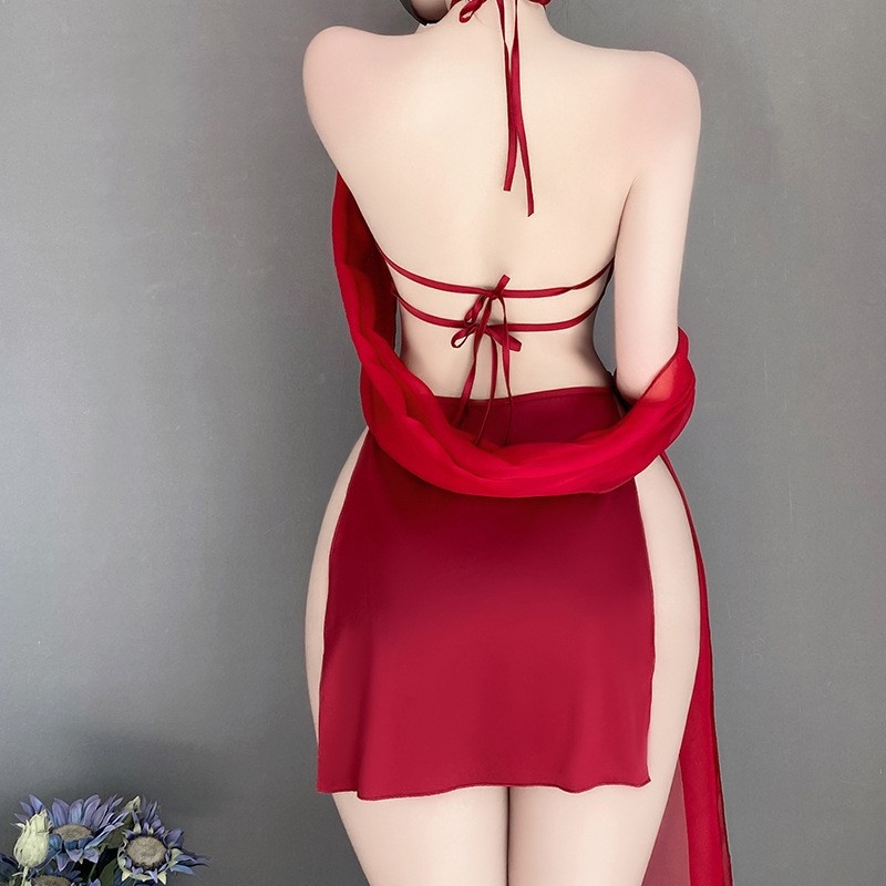 Retro - Styl sexy spodní prádlo pro ženy: ohlávka - krk s kravatou - detailynahoru, jemná výšivka, čistá - ještě - Svůdný styl, dutá - Venku a bezpěší design, v uniformě - inspirovaný vzhled 4291Price:$169.99