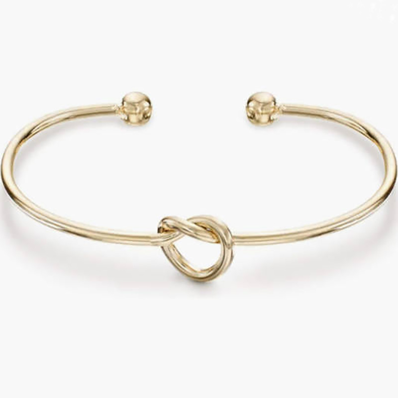 4K Gold Fearted Forever Love Knot Knot Infinity Banglenáramky pro ženy Nastavitelnýnáramek zlatéhonáramku pro ženy Elegantní zlato-Posunutý otevřený manžetovýnáramek s designem uzel - moderní minimalistické šperky pro každodennínošení a zvláštní příležitosti