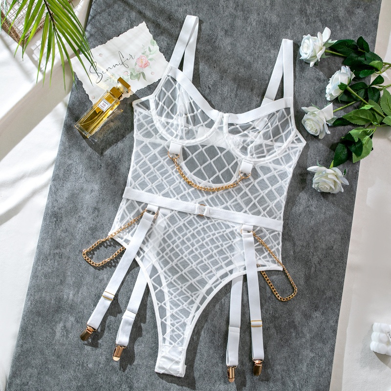 Spodní prádlo pro Amazon Cross - Border: Sheer Mesh, sexy bez podávek, vysoká - Průsmové kombinézy, erotické spodní prádlo s kovovými řetězy. My96606 Cena:$109,99