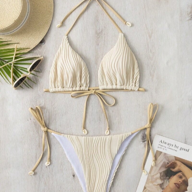 2025 Evropský a americký zahraniční obchod solidní-barva přichytila ​​dva-kus sexy bikiny pro ženy, tři-kus plavky pro horké dívky 8940 Cena:$79,99