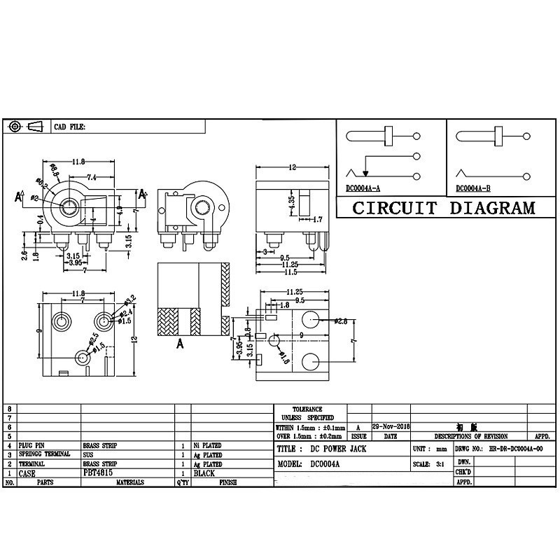 DC Socket DC-0004a, zásuvka pro malé domácnosti pro čističe vody, dva-Zásuvka pronabíjení povrchuna povrchu s sloupcem polohování