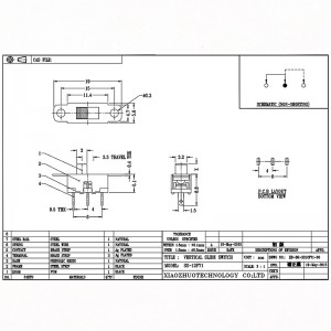 Spínač SS12F71 Hračka Audio Single-Řádek tři-PIN posuvného spínače LED Light Micro Vertical Slide Switch