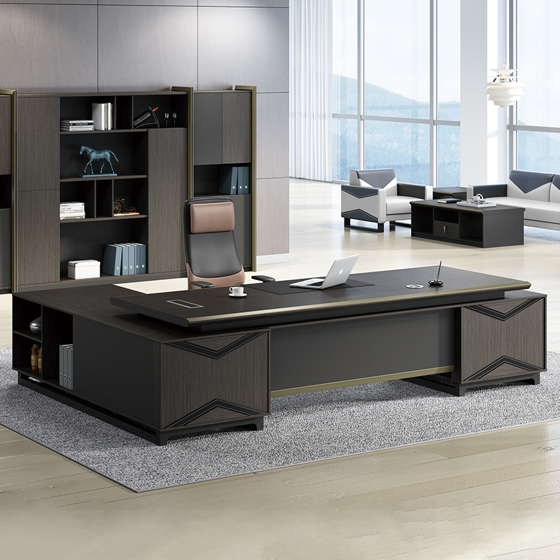 Model DBT002 Moderní Executive Desk Pracovní stůl pro manažery kancelářskéhonábytku, Nový čínský styl Světlý luxusní kancelářskýnábytek Boss Desk